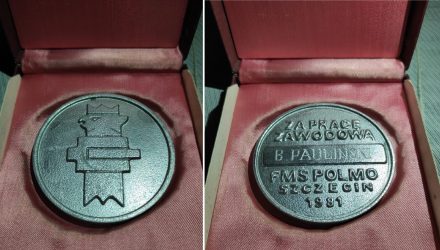 Medal FMS Polmo Szczecin za pracę zawodową awers i revers